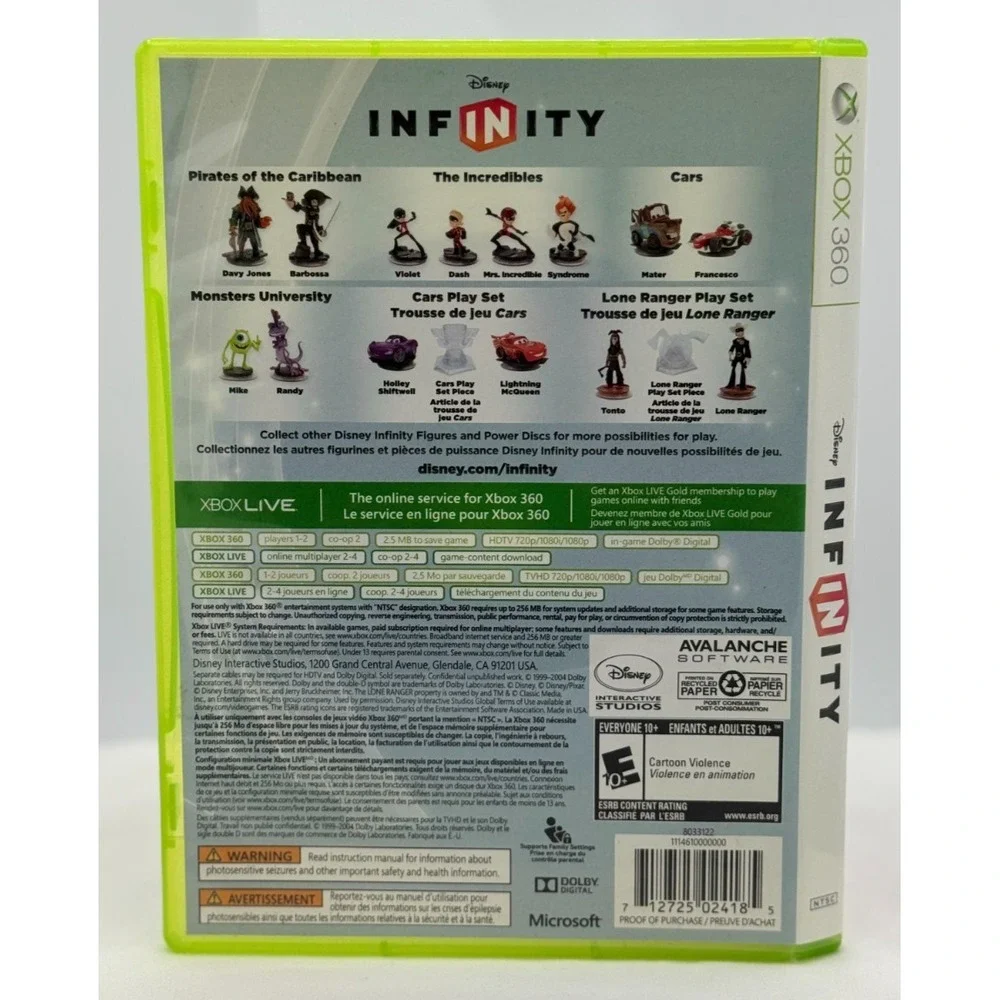 Disney Infinity - Xbox 360 - W/Manuel - Portal Base - 6 figures - 3 Power Discs